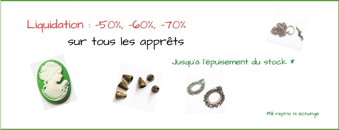 Perles et apprêts, pour créer des bijoux